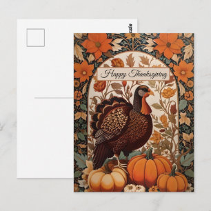 Cartão Postal Peru Antigo e Abóboras Feliz Dia de Ação de Graças