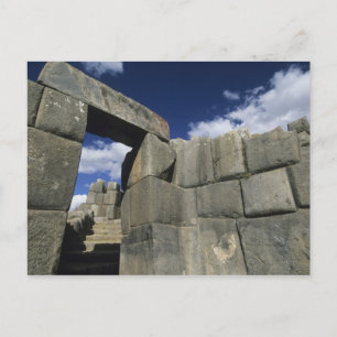 Cartão Postal Peru, Cuzco, fortaleza de Sacsayhuaman, bom exempl