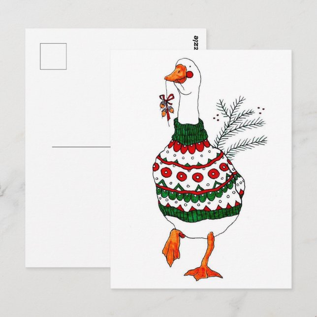 Cartão Postal Peru de Natal em Suéter (Frente/Verso)