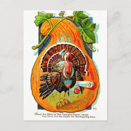 Cartão Postal Peru dentro de abóbora laranja, Dia de Ação de Gra