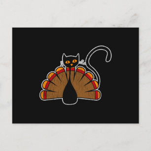 Cartão Postal Peru do Dia de Ação de Graças Gato Presente Divert