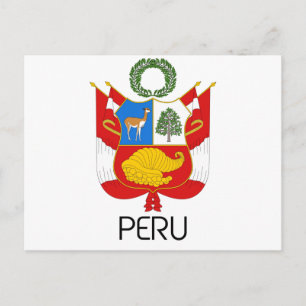 Cartão Postal PERU - emblema/pavilhão/casaco de armas/símbolo