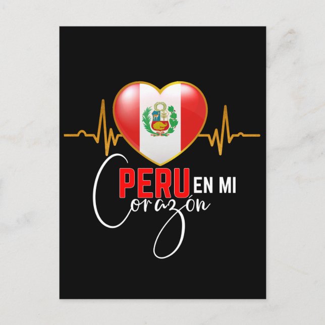 Cartão Postal Peru en miCorazon Orgulho Peruano (Frente)