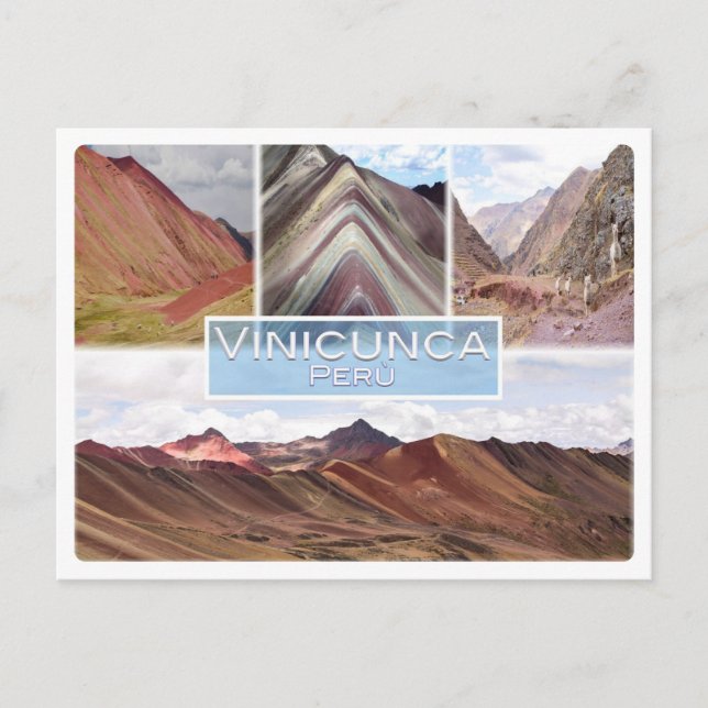Cartão Postal Peru - Vinicunca - Vale Vermelho - (Frente)