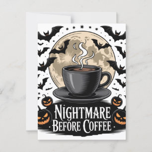 Cartão Postal Pesadelo Antes Do Café Halloween