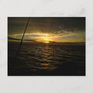 Cartão Postal Pesca ao pôr do sol