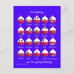 Cartão Postal Pesca das Emoções de Bobber 