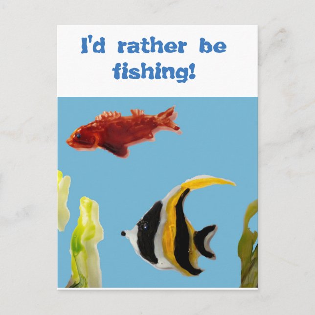 Cartão Postal Pesca de Arte Aquática (Frente)