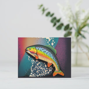 Cartão Postal Pesca de Truta Arco-Íris Personalizável Amante da