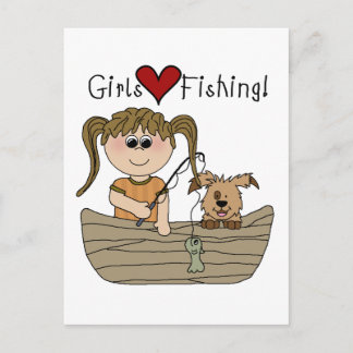 Cartão Postal Pesca do amor das meninas
