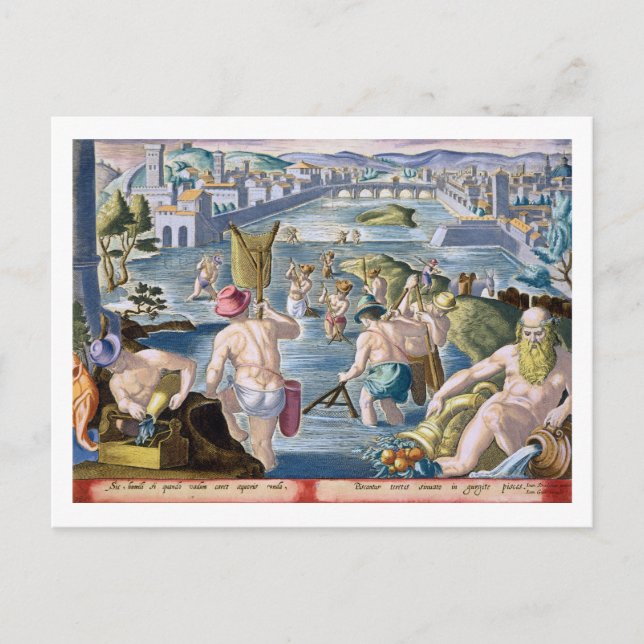 Cartão Postal Pesca em águas salgadas com redes, placa 96 para (Frente)