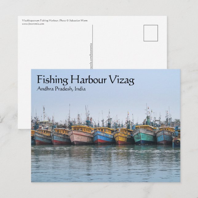 Cartão Postal Pesca Harbor Vizag (Frente/Verso)