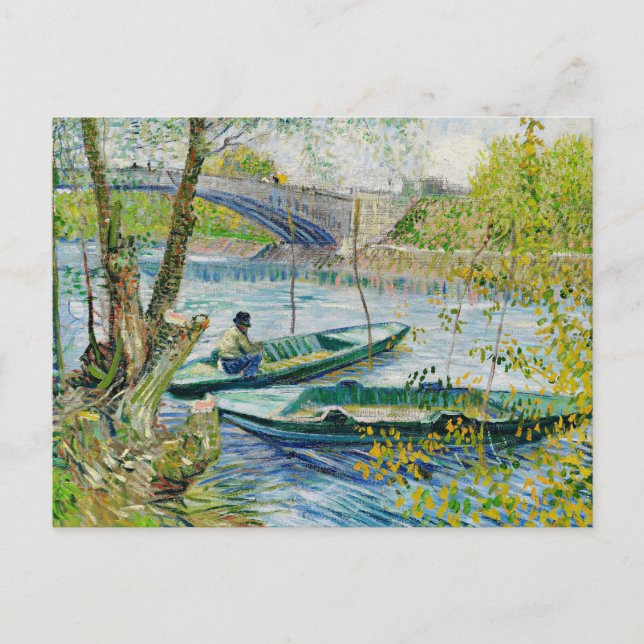 Cartão Postal Pesca na Primavera por Vincent van Gogh (Frente)