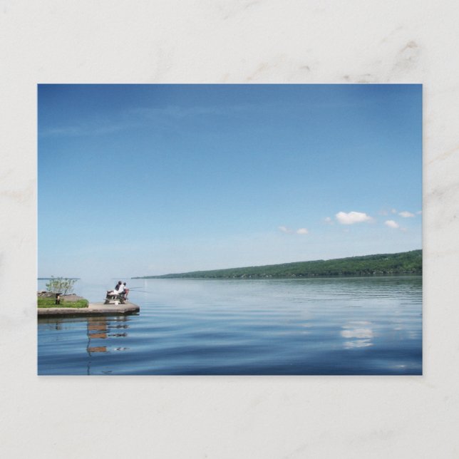 Cartão Postal Pesca no lago Cayuga (Frente)