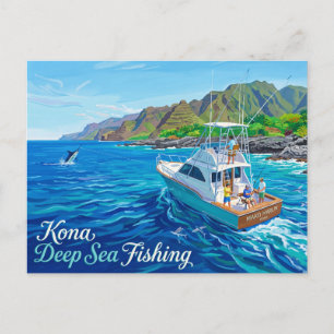 Cartão Postal Pesca Profunda em Kona, Costa de Kona EUA
