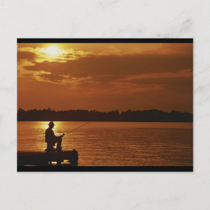 Cartão Postal Pescador de uma Noite Tranquila