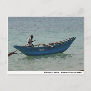 Cartão Postal pescador do Sri Lanka