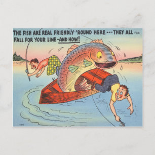 Cartão Postal Pescador Engraçado Cartão-postal Cartografia de 