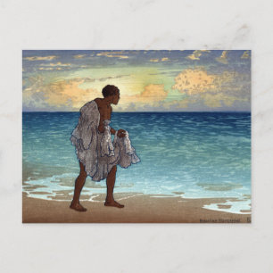 Cartão Postal Pescador havaiano - Charles William Bartlett