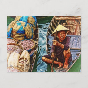 Cartão Postal Pescador no Vietname - Ásia