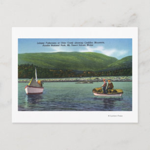 Cartão Postal Pescadores de lagosta no Duro de trabalho
