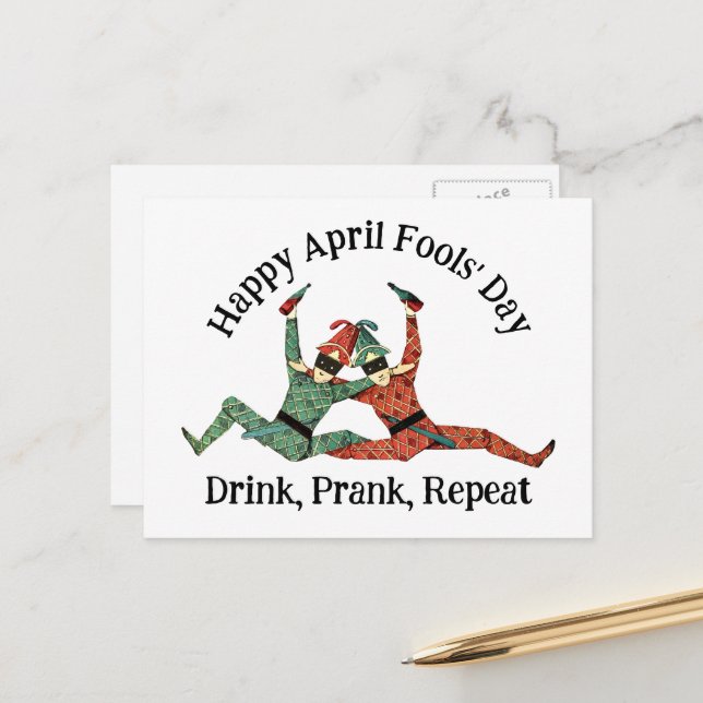 Cartão Postal Pescadores do Dia da Mentira (Frente/Verso In Situ)