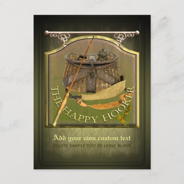 Cartão Postal Pescadores Engraçados - Sinal de Pub (Frente)