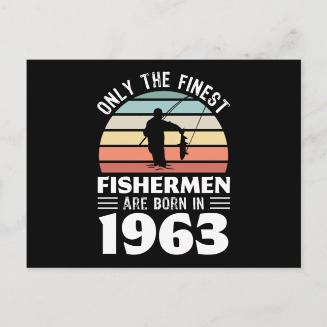 Cartão Postal Pescadores nascidos em 1963 Presente de Aniversári (Frente)