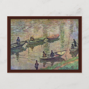 Cartão Postal Pescadores No Sena Em Poissy, Por Claude Monet
