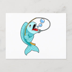 Cartão Postal Pescando com vara de pescar