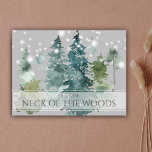 Cartão Postal Pescoço de Aquarela do Anúncio de Movimento das Fl<br><div class="desc">Este design apresenta árvores de aquarela,  luzes de cordas e tipografia personalizada.</div>