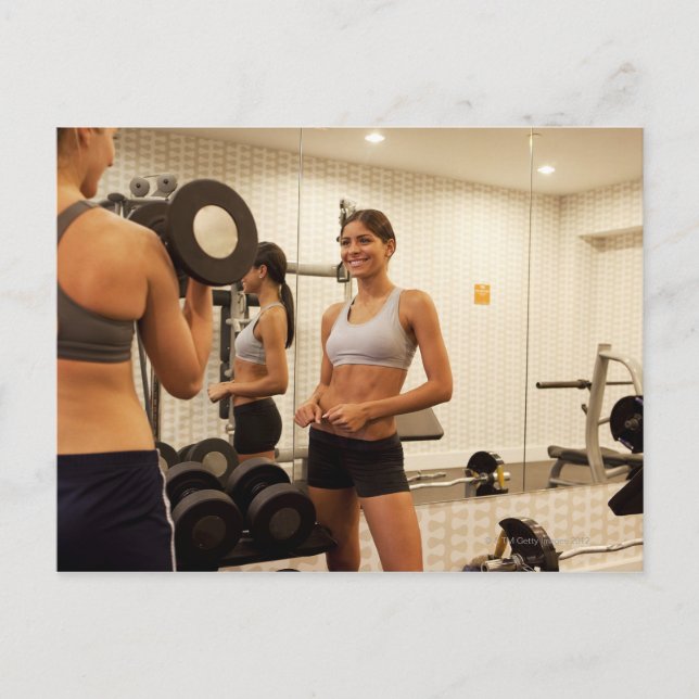 Cartão Postal Pesos elevadores no ginásio (Frente)