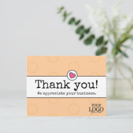 Cartão Postal Pêssego Elegante Com Agradecimento Empresarial do 