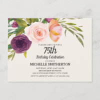 Pêssego Pêssego Aquarela Floral Marfim 75.º Aniver