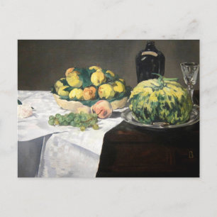 Cartão Postal Pêssegos limões de vida por Manet Impressionist