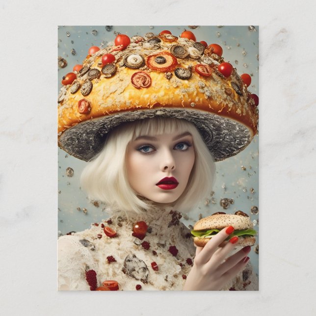 Cartão Postal Pessoa Comida engraçada (Frente)