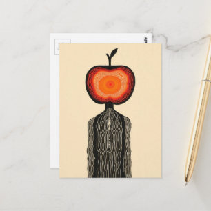 Cartão Postal Pessoa Maçã Surrealista