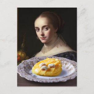 Cartão Postal Pessoa na pintura olhando para a Comida