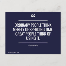 Cartão Postal Pessoas comuns pensam apenas no tempo de gastos