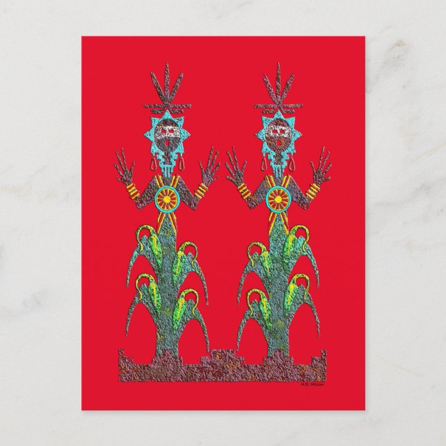 Cartão Postal Pessoas de milho azul (Frente)