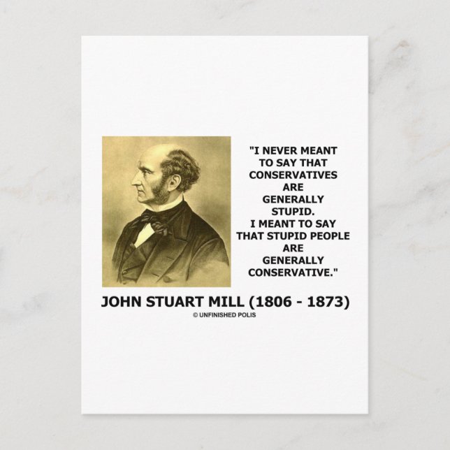 Cartão Postal Pessoas Estúpidas São Citação Geralmente Conservad (Frente)
