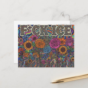 Cartão Postal Pessoas Hippie Coloridas Fodem o Gelo Arte de Prot