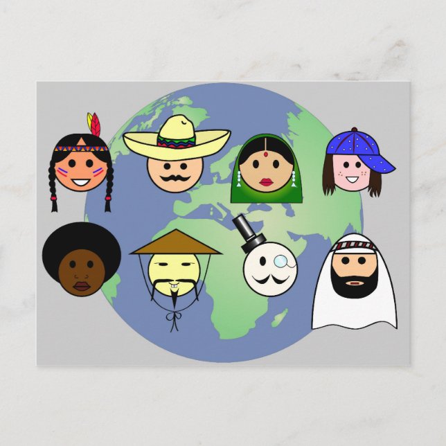 Cartão postal 'Pessoas world' (Frente)
