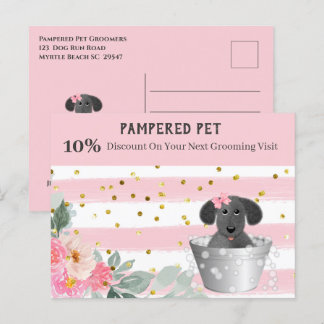 Cartão Postal Pet Groomer Puppy no Cartão-postal do Marketing do