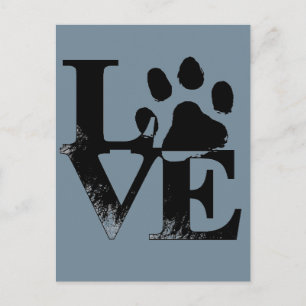 Cartão Postal Pet Paw em amor