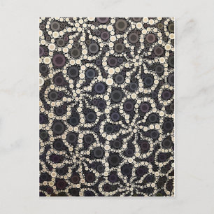 Cartão Postal Pétalas de Flor Mosaico Castanho Preto