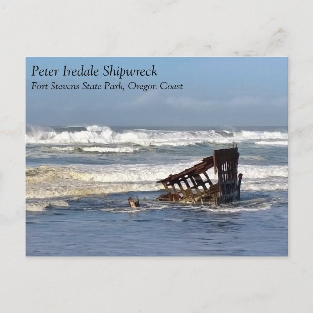 Cartão Postal Peter Iredale Shipwreck, Costa do Oregon (Frente)