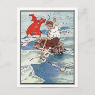 Cartão Postal Peter Pan e Tinker Bell por Alice B. Woodward