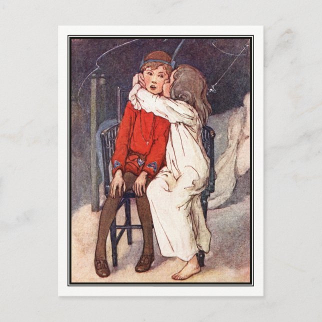 Cartão Postal Peter Pan e Wendy por Alice B. Woodward (Frente)