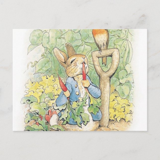 Cartão Postal Peter Rabbit In Garden - Beatrix Potter (Frente)